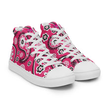 Load image into Gallery viewer, Women’s high top Pink Paisley canvas shoes