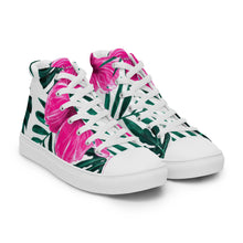 Load image into Gallery viewer, Women’s high top Hibiscus canvas shoes