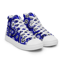 Load image into Gallery viewer, Women’s high top Blue Paisley canvas shoes