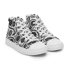 Load image into Gallery viewer, Women’s high top White Paisley canvas shoes