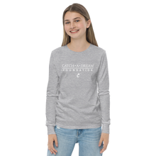 Load image into Gallery viewer, Catch-A-Dream Youth long sleeve tee (White Wordmark)