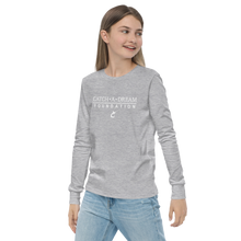 Load image into Gallery viewer, Catch-A-Dream Youth long sleeve tee (White Wordmark)