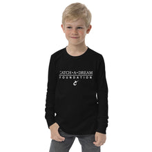 Load image into Gallery viewer, Catch-A-Dream Youth long sleeve tee (White Wordmark)