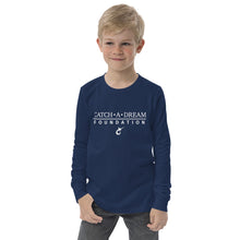 Load image into Gallery viewer, Catch-A-Dream Youth long sleeve tee (White Wordmark)
