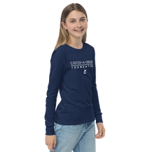 Load image into Gallery viewer, Catch-A-Dream Youth long sleeve tee (White Wordmark)