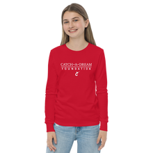 Load image into Gallery viewer, Catch-A-Dream Youth long sleeve tee (White Wordmark)