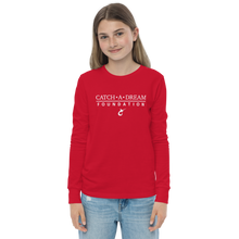 Load image into Gallery viewer, Catch-A-Dream Youth long sleeve tee (White Wordmark)