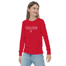 Load image into Gallery viewer, Catch-A-Dream Youth long sleeve tee (White Wordmark)