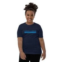Load image into Gallery viewer, Catch-A-Dream Youth Short Sleeve (Blue Wordmark)