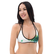 Load image into Gallery viewer, Bikini Top Melting Flowers (Green)
