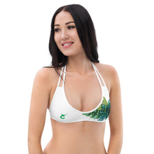 Load image into Gallery viewer, Bikini Top Melting Flowers (Green)
