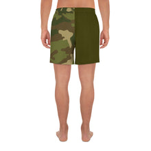 Load image into Gallery viewer, Men&#39;s Athletic Long Shorts Camo American Palm (Green)
