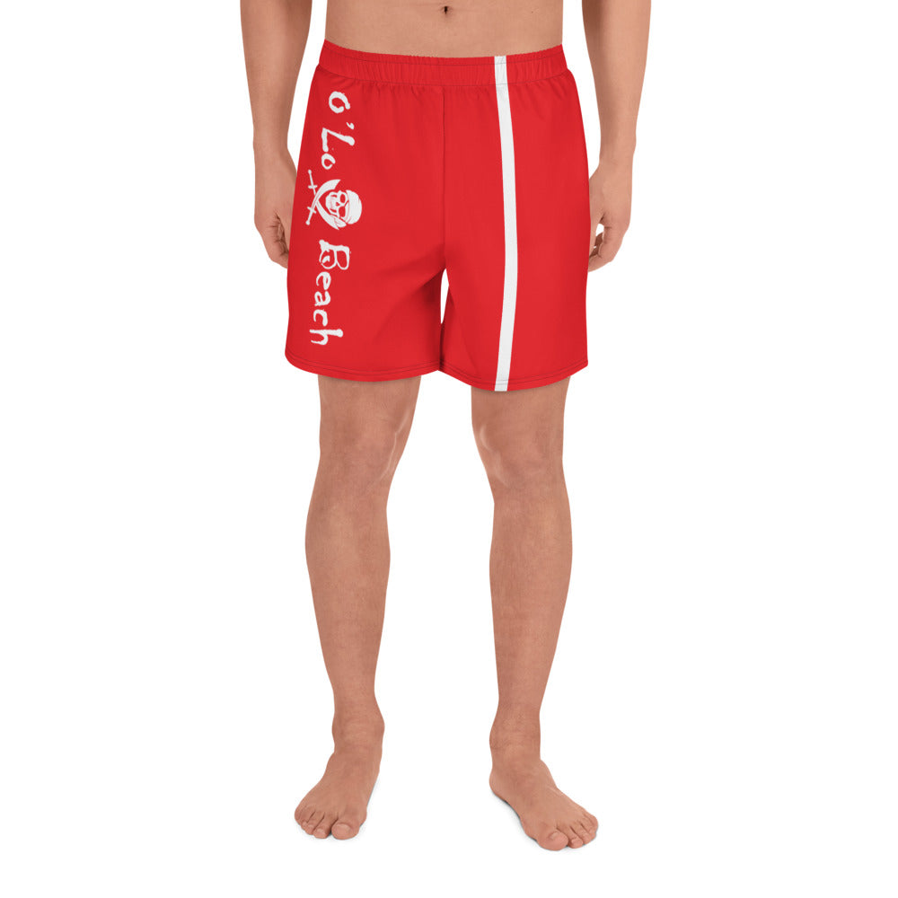 Men's Athletic Long Shorts Bones (Red)