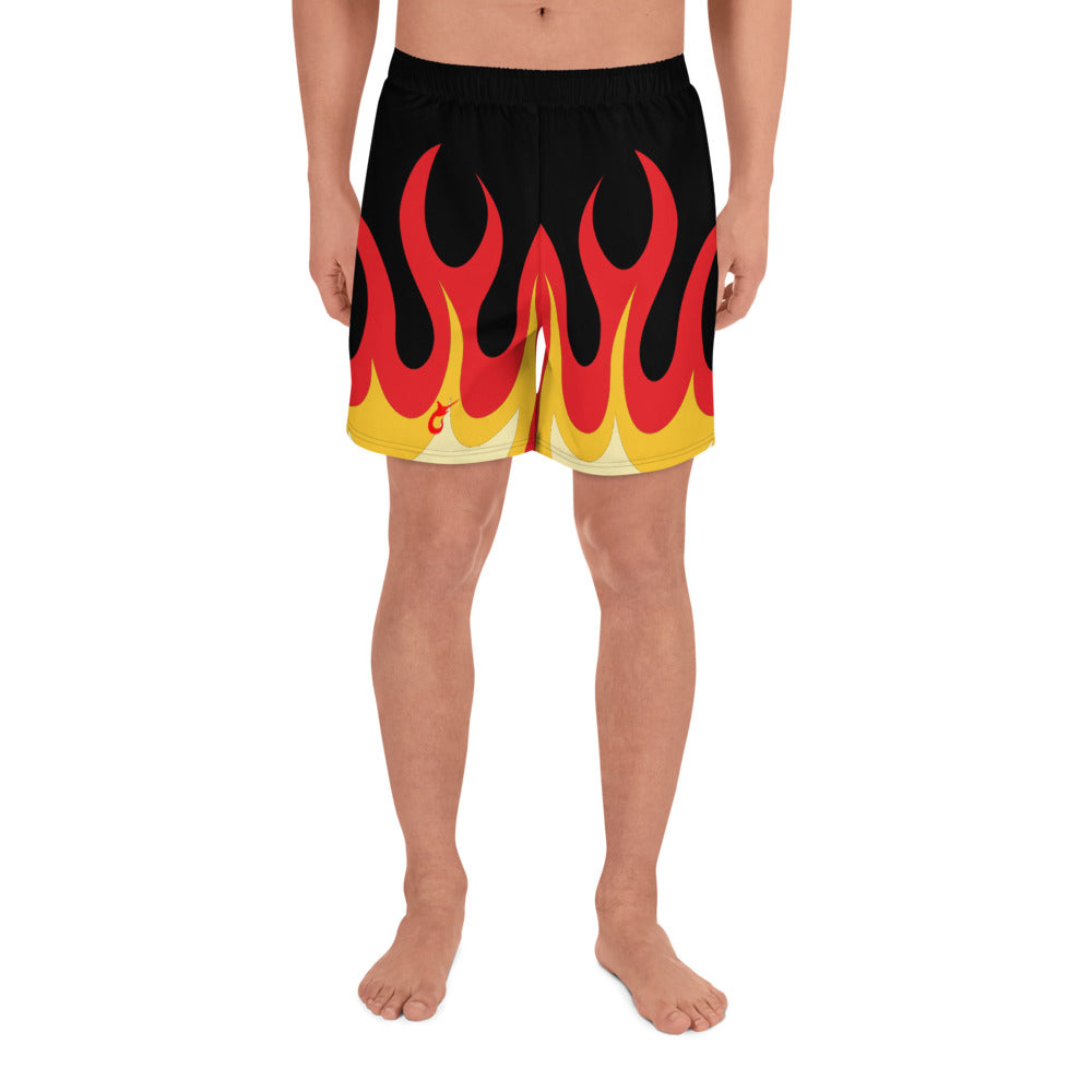 Men's Athletic Long Flames Shorts