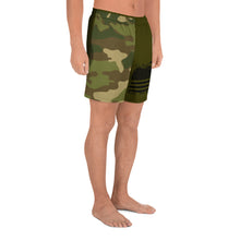 Load image into Gallery viewer, Men&#39;s Athletic Long Shorts Camo American Palm (Green)
