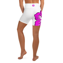 Load image into Gallery viewer, Yoga Shorts Hibiscus (White)
