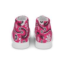 Load image into Gallery viewer, Women’s high top  Pink Paisley canvas shoes
