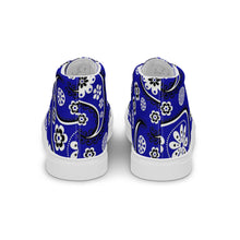 Load image into Gallery viewer, Women’s high top  Blue Paisley canvas shoes
