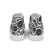Load image into Gallery viewer, Women’s high top White Paisley canvas shoes
