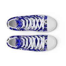 Load image into Gallery viewer, Women’s high top  Blue Paisley canvas shoes
