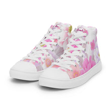 Load image into Gallery viewer, Women’s high top Floral canvas shoes
