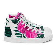 Load image into Gallery viewer, Women’s high top Hibiscus canvas shoes
